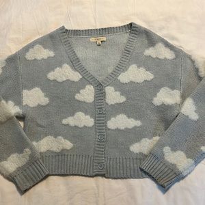 L.A. Hearts Cloud Heartbreaker Cropped Soft Fuzzy Cardigan Size Medium NWT